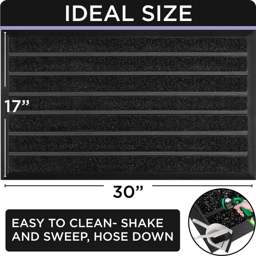 ubdyo Extra Durable Door Mat Outside Entrance (30" x 17", Bright Black) - color: Bright Black, size: 30" x 17" (Rectangular)