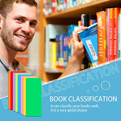 Spakon 24 Pack Library Book Dividers with Stickers, Shelf Markers