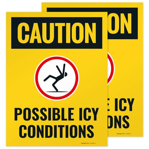 Caution Possible Ice Conditions Sign Kit, - size: 18x24 Inches, style: 2 Pack - Replacement Panels