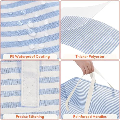 Lifewit 100L Large Laundry Baskets, Laundry Hampers Bags, 2 Pack, Grey&Blue - color: Grey-Blue, size: 100L