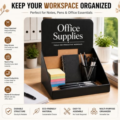 Geetery 10 Pack Black Cardboard Storage Bins, 19 x 13 x 22.5 Inch Corrugated Cardboard Display Bins with Removable Header, Tabletop Organizer Boxes for Retail Shelves Office Organization Exhibition