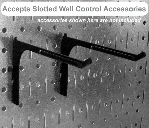 Wall Control Narrow Pegboard Rack 8in x 32in White Metal Pegboard Runner Tool Board - color: White