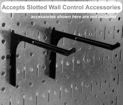 Wall Control Narrow Pegboard Rack 8in x 32in White Metal Pegboard Runner Tool Board - color: White