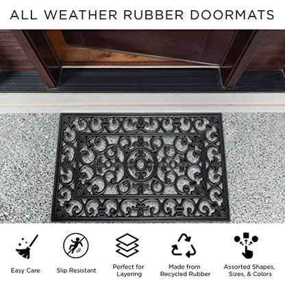 DII Rubber Doormats Collection All Weather, 18x30, French Quarter - color: French Quarter, size: 1'6" x 2'6" (Rectangular)