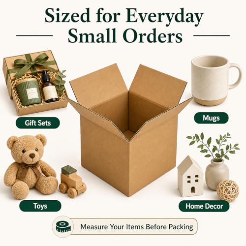 8x8x8 Brown Kraft Shipping Boxes for Small Business, 20 Pack - size: 8x8x8 Inch
