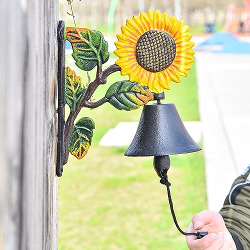 Sungmor Heavy Duty Cast Iron Sunflower Hand Bell - color: Shape C - Sunflower