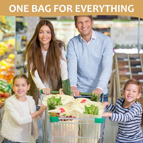 50 Pcs Reusable Grocery Bags Non Woven Tote Bags Bulk - color: Beige