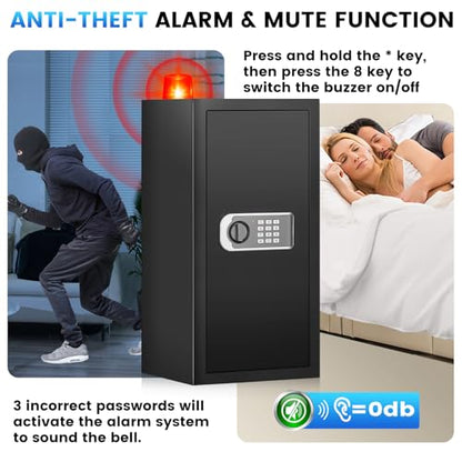 27.56"H Steel Safe Box, 6.0 Cuft Home Safes with Fireproof Waterproof Bag - size: 6.0 Cuft