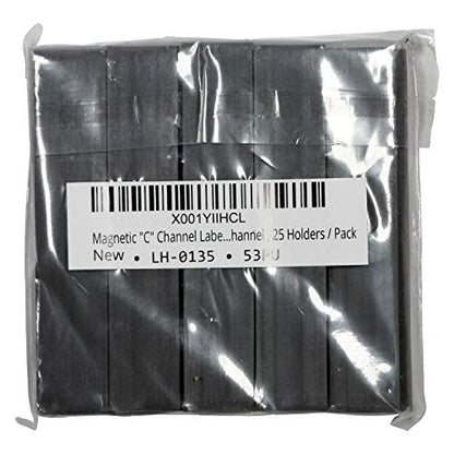 SmartSign Pack of 25 Magnetic 'C' Channel Label Holders | 0.5" x 3" - size: 0.5" x 3"