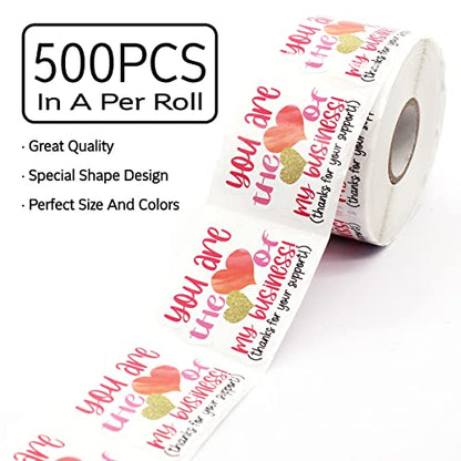 You are The Love of My Business Stickers,Thank You Sticker for Small Business Mail Envelopes Shipping Package Packing 500 Labels Per Roll - color: You Are the Love of My Business