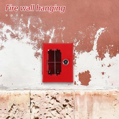Zerodeko Emergency Key Lock Box for Doors and Windows Wall Mount Key Box for Wall Storage Fire Extinguisher Cabinet Holder 6.29 X 4.72 X 1.96 in