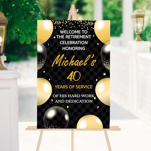 Personalized Retirement Celebration Welcome Sign, Rustic Retirement Luncheon Welcome Sign, RetiRement Celebration Party Signs, RetiRement Décor #3 - color: #Version 3