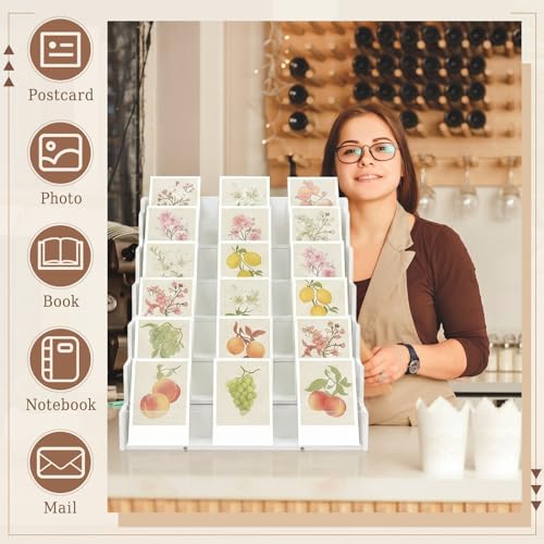 Yuntau 6 Tier Greeting Card Display Stand, White - color: White, size: 6 Tier