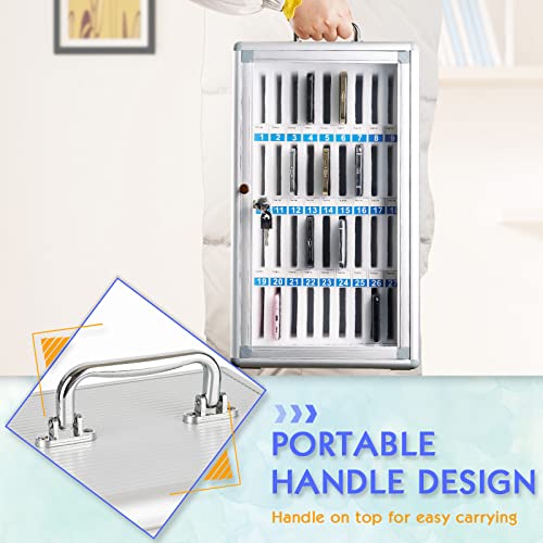 36 Slots Aluminum Alloy Cell Phone Locker, Phone Holder for Classroom - size: 36 Slots Transparent
