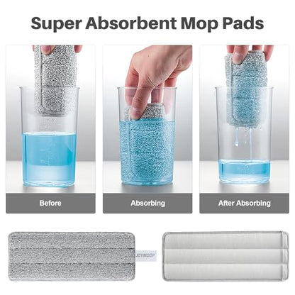 JOYMOOP Bathroom Cleaning Set, Mop and Bucket System with Toilet Brush Set, White, Microfiber Flat Mop for Household & Commercial Floor and Bathroom Cleaning - color: B