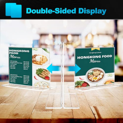 MaxGear Acrylic Sign Holder 8.5x11 Horizontal 6 Pack, Double-Sided Display - size: 11"x8.5" - 6 Pack