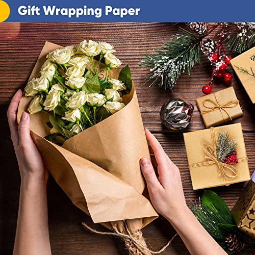 Vanhench Brown Wrapping Paper Roll 17.5"x 1200"(100') - color: Brown, size: 17.5" X 100‘