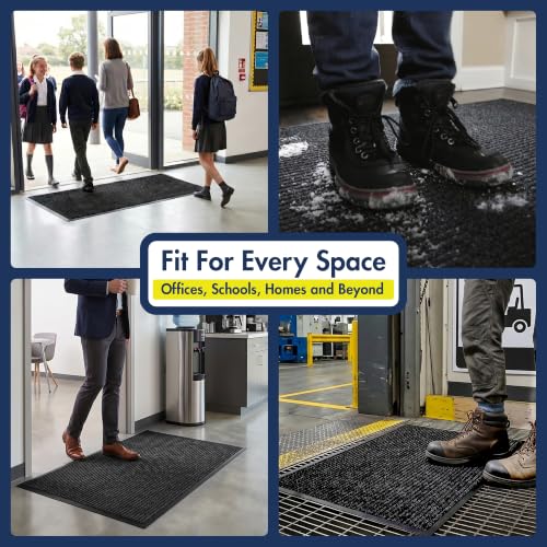 Notrax 109 Industrial Door Mat, 3' x 4' Charcoal, Made in the USA - color: Charcoal, size: 3' x 4' (Rectangular)