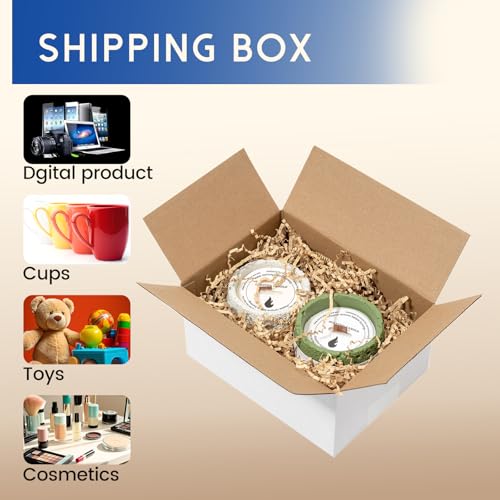 Mefleet 8x6x4" Small Shipping Boxes 50 Pack Corrugated Cardboard Box White - size: 8x6x4 inches (50 Pack)