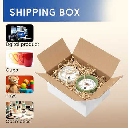 Mefleet 8x6x4" Small Shipping Boxes 50 Pack Corrugated Cardboard Box White - size: 8x6x4 inches (50 Pack)