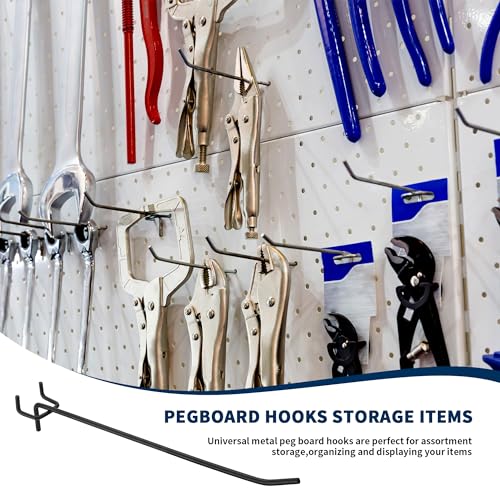 80 Pcs 4 Inch Black Pegboard Hooks Metal Hangers