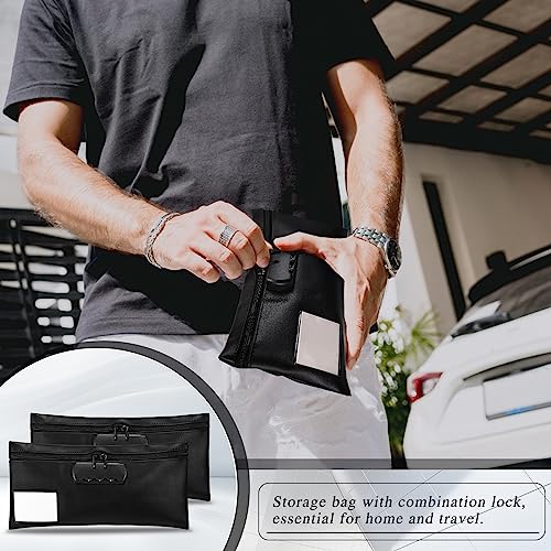LEIFIDE 6 Pcs Money Bag with Lock 11 x 5.5 Inches