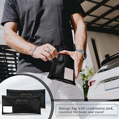 LEIFIDE 6 Pcs Money Bag with Lock 11 x 5.5 Inches