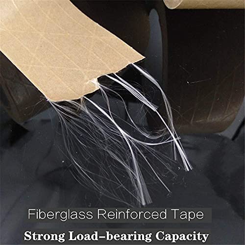 Reinforced Gummed Kraft Paper Packing Tape, Water Activated Kraft Tape, 50 yds Length x 2" Width, Brown Carton Box Packing Tape,Sealing Fiberglass Kraft Tape (2 Inches x 150 Feet)