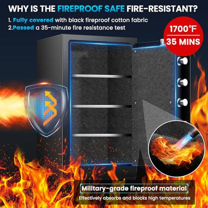 [2026 Upgraded] 35 Mins Heavy Duty Fireproof Safe, 7.5 Cuft Home Safe - size: 7.5 Cuft-35MINS