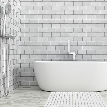 BEMISO Shower Mat Non Slip Bathtub Mat 27.5 x 15.7 Inch Bath Mat for Tub - color: White, size: 27.5 x 15.7 inches