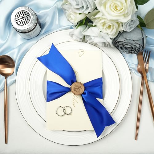 Royal Blue Satin Ribbon 2 Inch x 25 Yards, Double Faced - color: Cobalt Blue