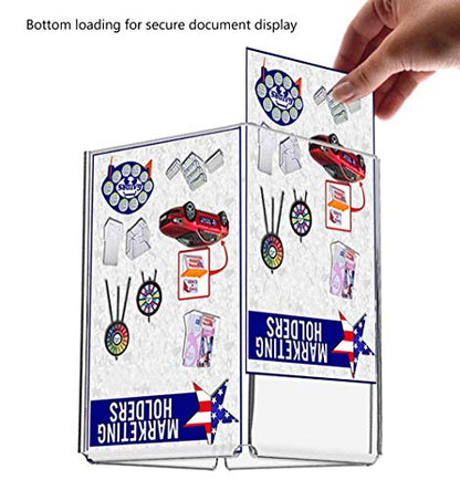 6 Pack Table Sign Holder Multi Panel Square Holds 4 x 6 Inch Signs in Each Side Display Menu Clear Acrylic Restaurant Diner Tabletop Stand by Marketing Holders - size: 4" x 6" 4 Sided
