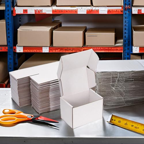 6x4x4 White Shipping Boxes for Small Business, Packing, 25 Pack - color: White, size: 6x4x4 Inch