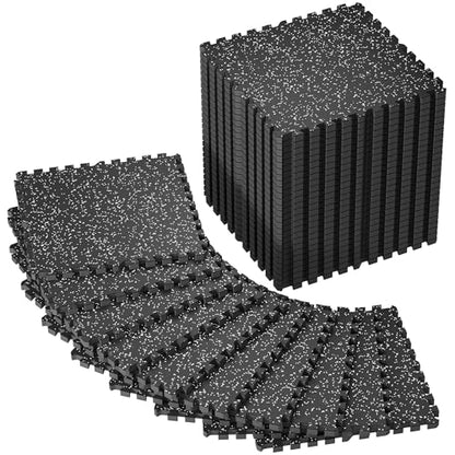 SUPERJARE 0.79'' Extra-Thick 36 Pcs 144 Sq Ft Exercise Equipment Mats - color: Black/Grey, size: 36 Tiles (144 Sq Ft)