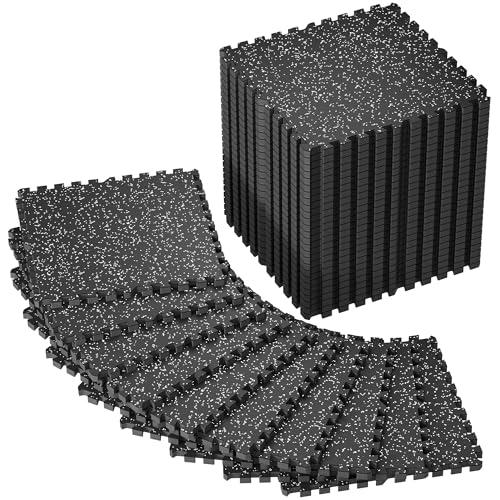 SUPERJARE 0.79'' Extra-Thick 36 Pcs 144 Sq Ft Exercise Equipment Mats - color: Black/Grey, size: 36 Tiles (144 Sq Ft)