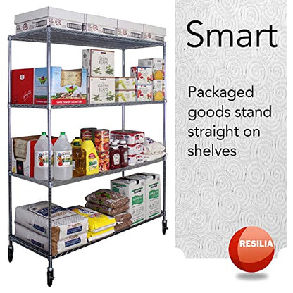 RESILIA Shelf Liner Set for Wire Shelving Units – 5 Pack, 14 Inches x 36 Inches, Clear Swirl Spiral Pattern, Anti-Slip, Heavy Duty, Made in The USA, for Kitchen, Bathroom, Garage Storage, Made in USA - size: 14" x 36" (Pack of 5)