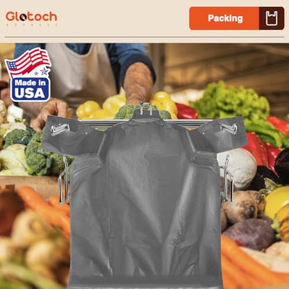 Glotoch 500 Count - Plastic Grocery Shopping T-shirt Bags Gray - color: Pure Grey