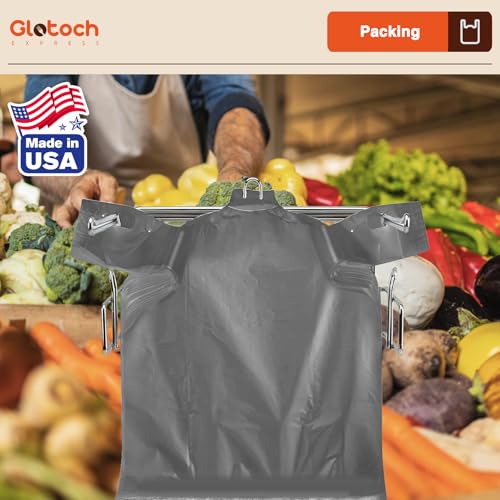 Glotoch 1000 Count - Plastic Grocery T-shirt Bags with Handles Grey (Plain) - color: Pure Grey