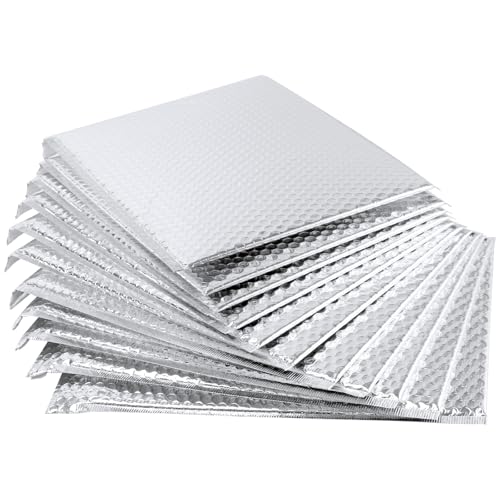 30 PCS 11.4 x 14 Inch Bubble Mailers, Silver Padded Mailing Envelopes, Practical Self Seal Aluminum Film Shipping Envelopes for Packing, Mailing - color: Silver