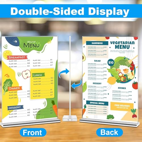 EHWINE 4 Pack Acrylic Sign Holders 4x6 Double-Sided Tabletop Display Stands for Menus Flyers & Signs, Clear Acrylic Picture Frame for Office Business Store & Events - size: 4 Pack 4x6 Inch