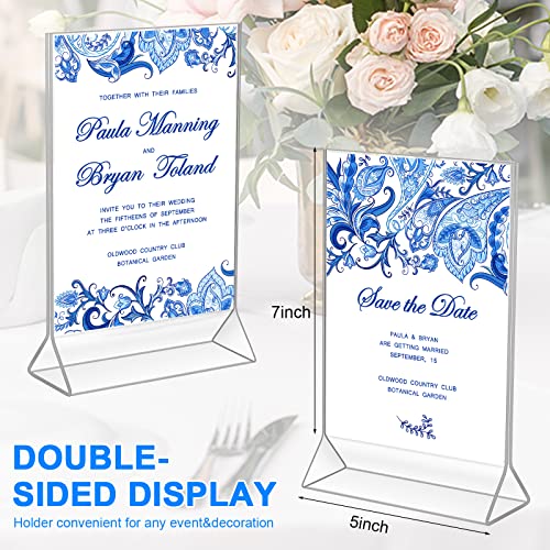Yulejo 24 Pack Acrylic Sign Holder, Clear Plastic Table Display, 5 x 7In - size: 5 x 7 Inches