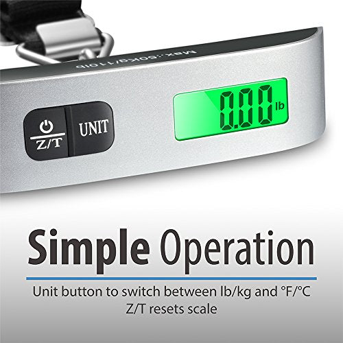Fosmon Digital Luggage Scale, 110lbs Suitcase Baggage Scale, 2 Pack Silver - color: silver 2 pack