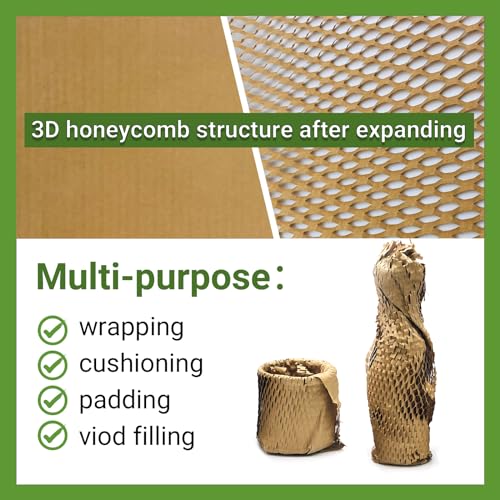 Dish Packing Kit Honeycomb Wrapping Paper and 300 Count Air Pillows for Shipping
