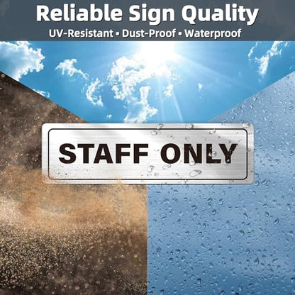 4 Pack Restroom for Customers Only Sign - Restroom Signs for Business Office, Bathroom Door Sign with Double Sided Tapes, Prevent Toilets from Being Occupied, Brushed Aluminum, 7" × 2" - style: Restroom For Customer Use Only
