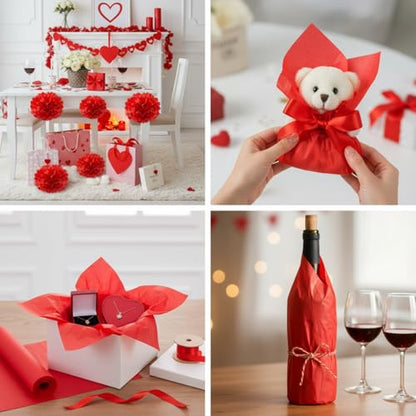 500 Sheet Red Tissue Paper Bulk 15 x 20 Inch for Christmas Wedding Gift Bag - color: Red, size: 15 x 20 Inch, style: Classic
