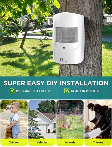 1byone Driveway Alarm, Weatherproof PIR Sensor, Single Unit - size: one sensor