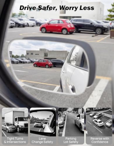 JOYTUTUS Blind Spot Mirror 2 Pack HD Frameless Convex Glass for Wide Angle View and Safer Lane Changing Compatible with Cars SUVs Trucks RVs Easy Stick On & Long Lasting Durability - size: Wedge-Shaped