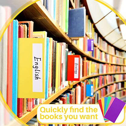 Chinco 18 Pack Library Shelf Dividers with 36 Stickers, 6x12 Inch Colorful