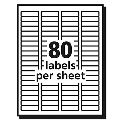 Avery Printable Return Address Labels with Sure Feed, 0.5" x 1.75", Matte Clear, 2,000 Blank Mailing Labels (05667) - size: 1/2 inch × 1-3/4 inch (Single Pack), style: 2,000 labels