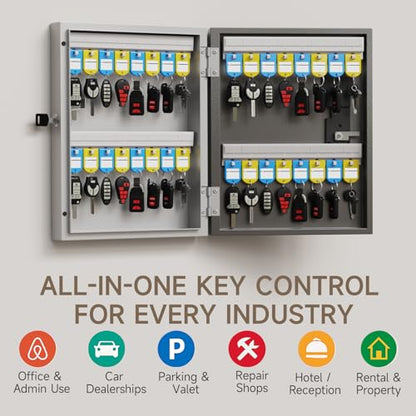 32 Key Lock Box Smart Key Organier Cabinet with Keypad & App for Office - size: 2.3inx11.3inx14.1in